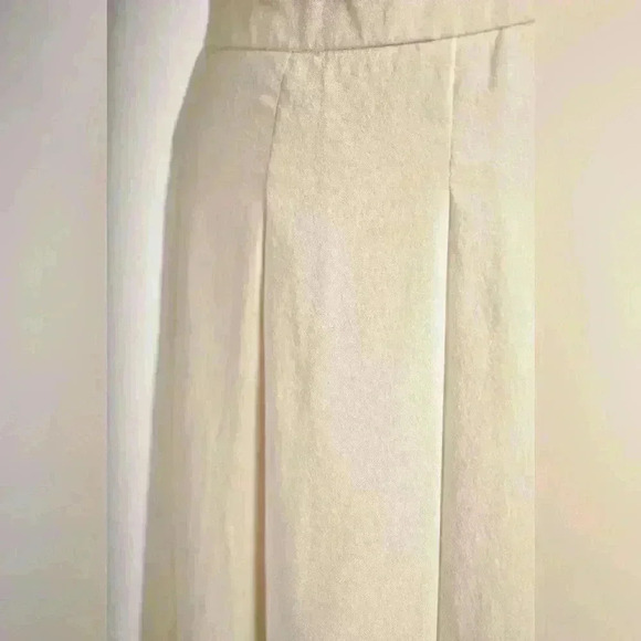 WEEKEND MAX MARA Ivory White  Pleated Silk Knee Length Skirt 8US Medium Italy - Picture 6 of 10
